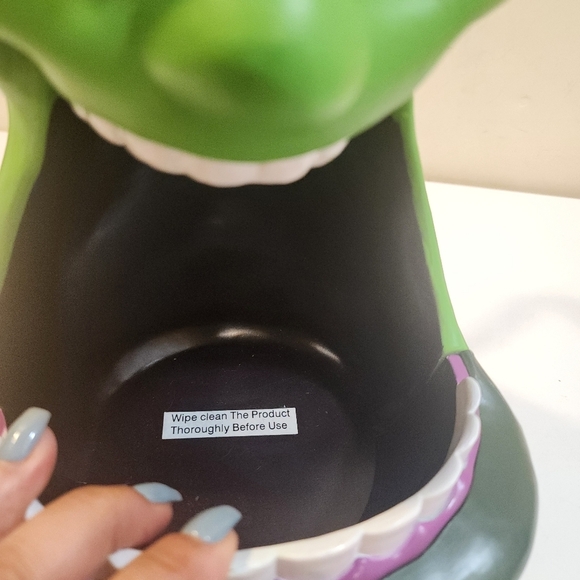 FRANKENSTAIN BIG MOUTH CANDY BOWL Halloween Basket - Picture 5 of 12